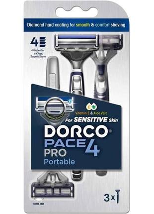 Бритва одноразова 3шт pace 4 pro (4 леза) тм dorco