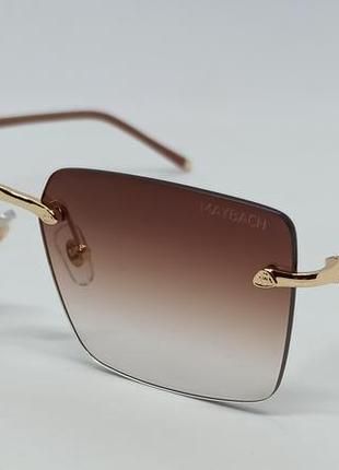 Maybach очки унисекс солнцезащитные безоправные коричневый градиент с золотым металлом
