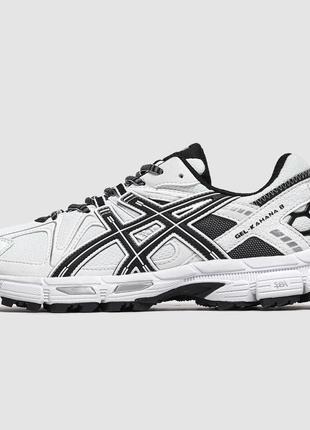 Кроссовки asics gel-kahana 8 white black, мужские кроссовки, женские кроссовки, асикс белые