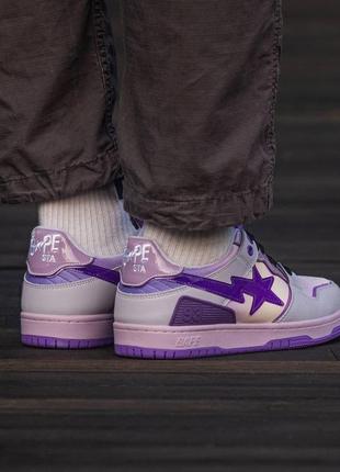 Кроссовки bape sk8 sta purple, женские кроссовки, мужские кроссовки, бейп7 фото
