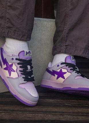 Кроссовки bape sk8 sta purple, женские кроссовки, мужские кроссовки, бейп5 фото