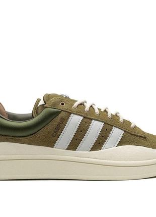 Кросівки adidas campus bad bunny olive, жіночі кросівки, чоловічі кросівки, адідас кампус