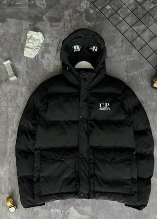 Зимовий чоловічий пуховик куртка c.p. company black, чоловічий пухан, сі пі компані