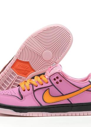 Кроссовки nike sb dunk x powerpuff girls, женские кроссовки, найк данк2 фото