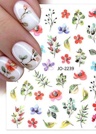 3d наклейки, слайдеры для дизайна ногтей на липкой основе jo-2239