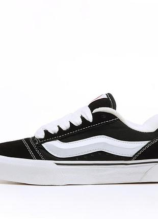 Кеди vans knu skool black white, жіночі кросівки, чоловічі кросівки, конверс