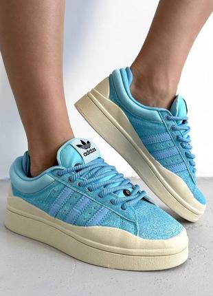 Кроссовки adidas campus bad bunny blue, женские кроссовки, адидас кампус