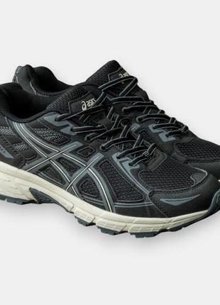 Кросівки бігові asics gel venture 6 black beige, жіночі кросівки, чоловічі кросівки, асікс