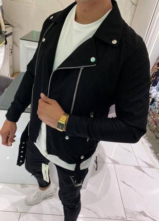 Куртка косуха шкіряна в стилі saint lauren