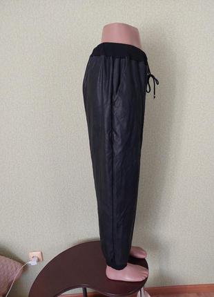 Шкіряні штани вільного крою брюки джогери із екошкіри7 фото