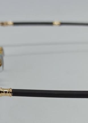 Maybach сонцезахисні окуляри унісекс модні вузькі безоправні сірий градієнт з золотим металом5 фото