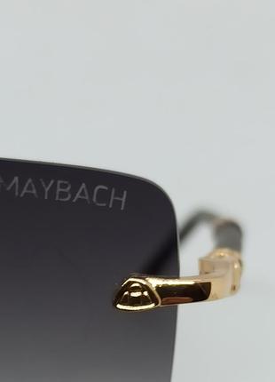 Maybach сонцезахисні окуляри унісекс модні вузькі безоправні сірий градієнт з золотим металом10 фото