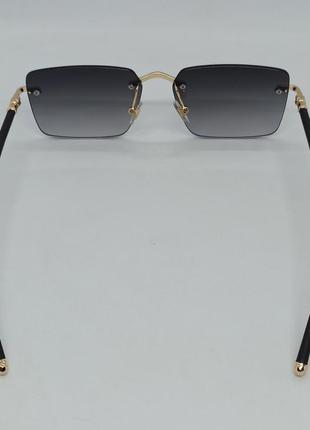 Maybach сонцезахисні окуляри унісекс модні вузькі безоправні сірий градієнт з золотим металом6 фото
