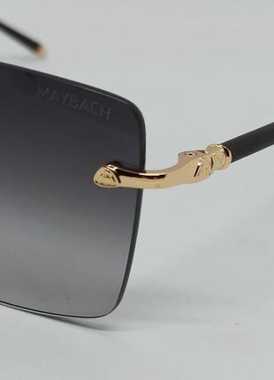 Maybach сонцезахисні окуляри унісекс модні вузькі безоправні сірий градієнт з золотим металом3 фото