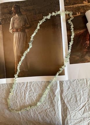 Довге вінтажне намисто з натурального каміння