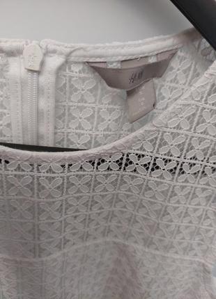Блузка біла без рукавів, білосніжний топ мереживний на замочок3 фото