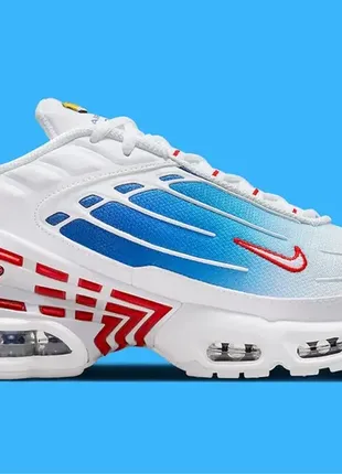 Кросівки nike air max plus tn+ lll white/blue lii 26см кроссовки найк (оригінал)3 фото