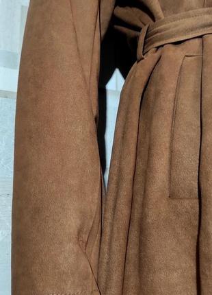 Стильний коричневий кардиган під замшу , стильный коричневый кардиган5 фото