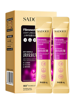 Набір нічних масок для обличчя sadoer fibronectin anti wrinkle mask з фібронектином, 20 стіків, 80 г