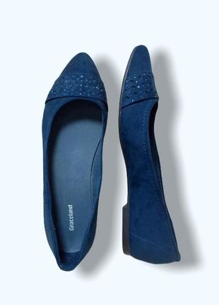 Сині туфлі човники балетки