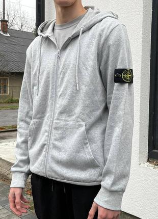 ⭐олімпійка зіп худі stone island сіра