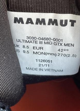 Мужские трекинговые (треккинговые) ботинки водостойкие (кроссовки) mammut ultimate iii 3 mid gtx gore-tex glff42.57 фото