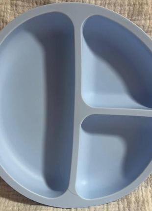 Тарелка силиконовая на присосках с разделителем для еды