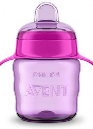 Поильник-непроливайка philips avent с мягким носиком 200 мл розовый 6 мес+ (scf551/03)2 фото