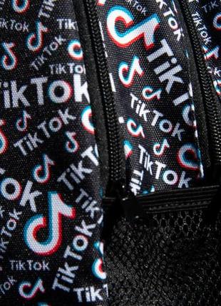 Рюкзак чёрный с принтом tiktok портфель тикток сумка для учебы ранец женский / мужской4 фото