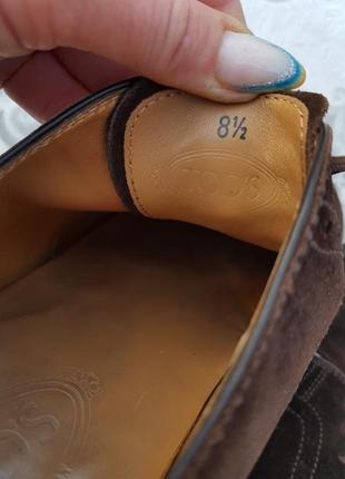 Добротні замшеві туфлі черевики броги оксфорди tod's9 фото