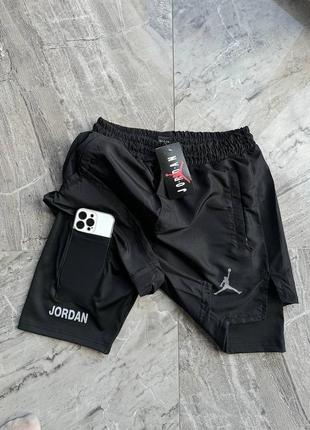 Спортивные шорты jordan чорні чоловічі шорти jordan для занять спортом бігові шорти