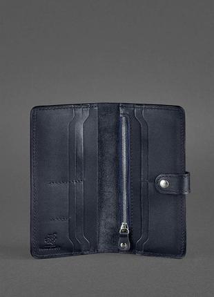 Кожаный кошелек blanknote темно-синий3 фото