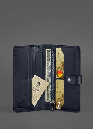 Кожаный кошелек blanknote темно-синий2 фото