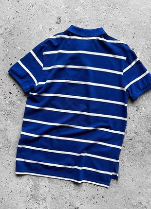 Polo ralph lauren men’s striped blue white polo shirt custom fit поло2 фото