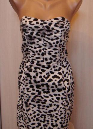 Новое леопардовое h&m коктельное платье бюстье размер хс1 фото