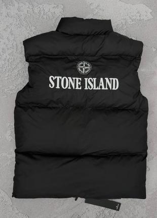 Чоловіча жилетка тепла дута stone island з плащівки, якісна жилетка в багатьох кольорах та розмірах весняна3 фото