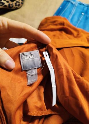 Asos асос платье оранжевое кирпичное терракотовое длинное макси большое с кружевом новое7 фото
