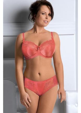 Шикарний комплект з м'якою чашкою та мереживом  ava 1308 помаранчевий 85d