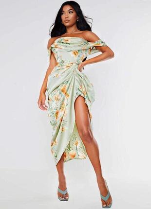 Розпродаж плаття prettylittlething міді asos з драпіруванням