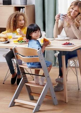 Дитячій стільчик для годування kinderkraft enock full grey | стілець для годування дитини3 фото