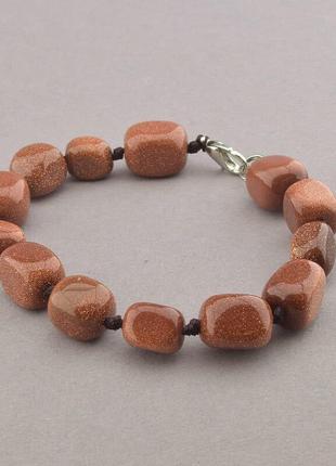 Оригинальный браслет  золотой песок 19 см.