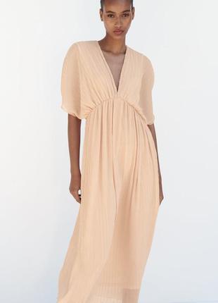 Сукня zara xs,s,m гарна нарядна плаття ніжне персикове оригінал2 фото