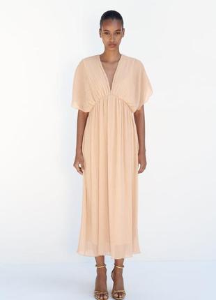 Сукня zara xs,s,m гарна нарядна плаття ніжне персикове оригінал1 фото