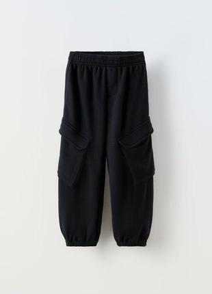 Zara фірмові спортивні штани парашути широкі брюки трикотажні карго зара на дівчинку бренд джогери1 фото
