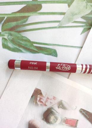 Рожевий насичений олівець для губ з точилкою2 фото