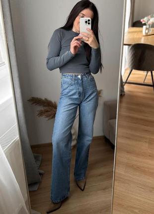 Прямые джинсы zara с высокой посадкой
