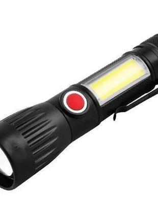 Ліхтар ручний x-balog bl-645s-xpe+cob, зу microusb, ліхтарик тактичний акумуляторний ручний