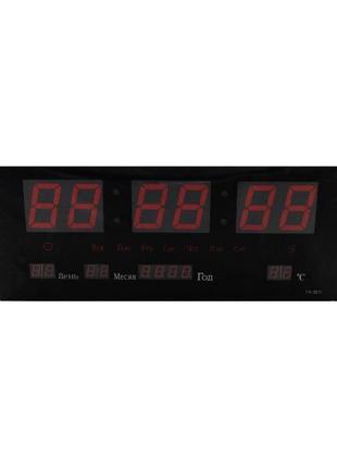 Годинник настінний led number clock 3615, червоні