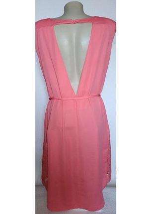 Сукня коралово-рожевого кольору з відкритою спиною на паску. розмір s.2 фото