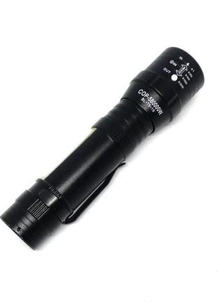 Ліхтар кишеньковий з металевим корпусом police bailong bl-t6-19, потужний акумуляторний лід ліхтарик3 фото